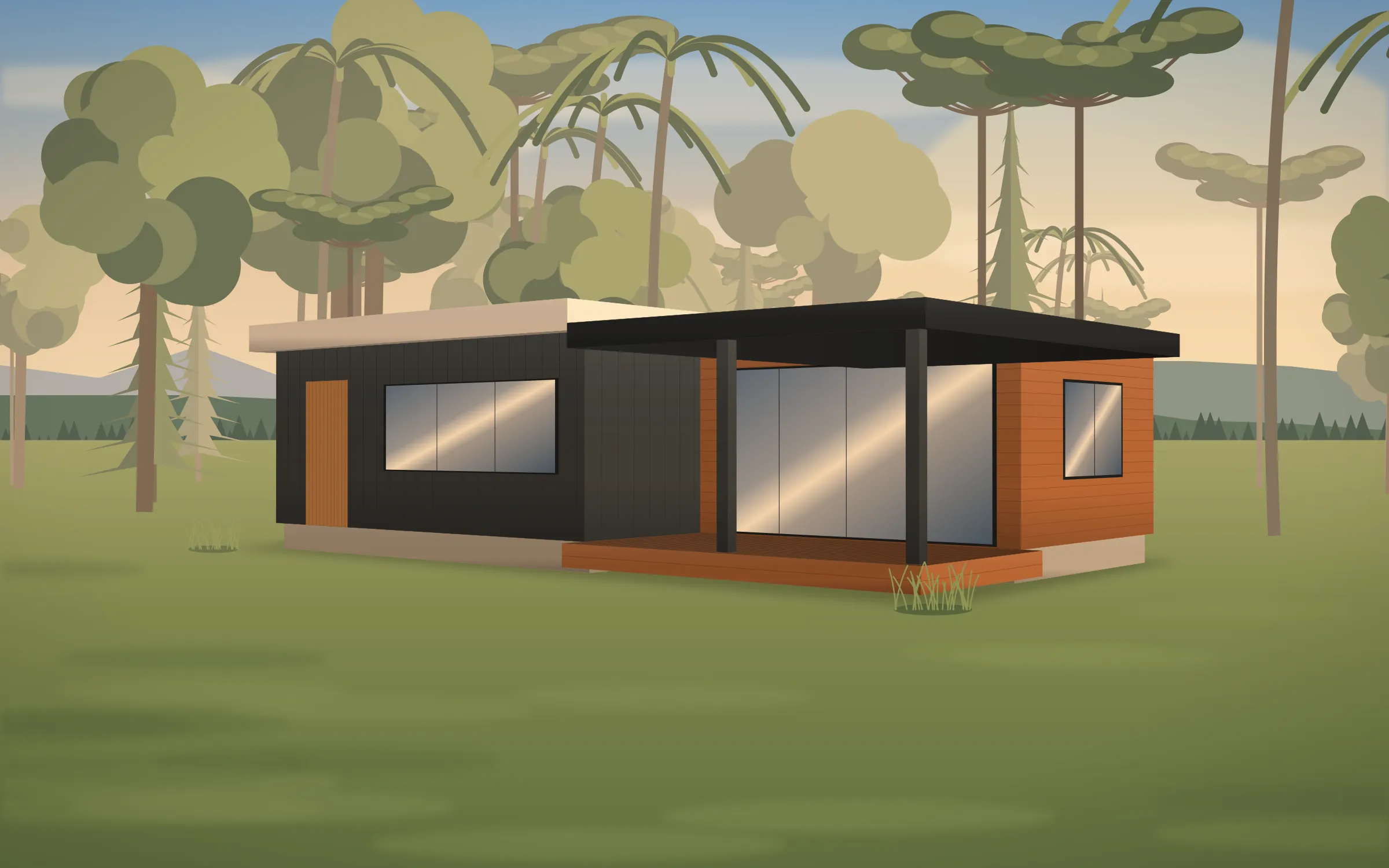 Casa modular Araucária de 65 m² - In House Casas Modulares