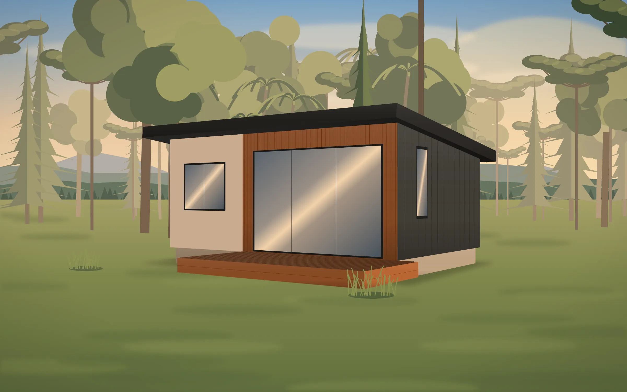 Casa modular Nativa de 35 m² - In House Casas Modulares