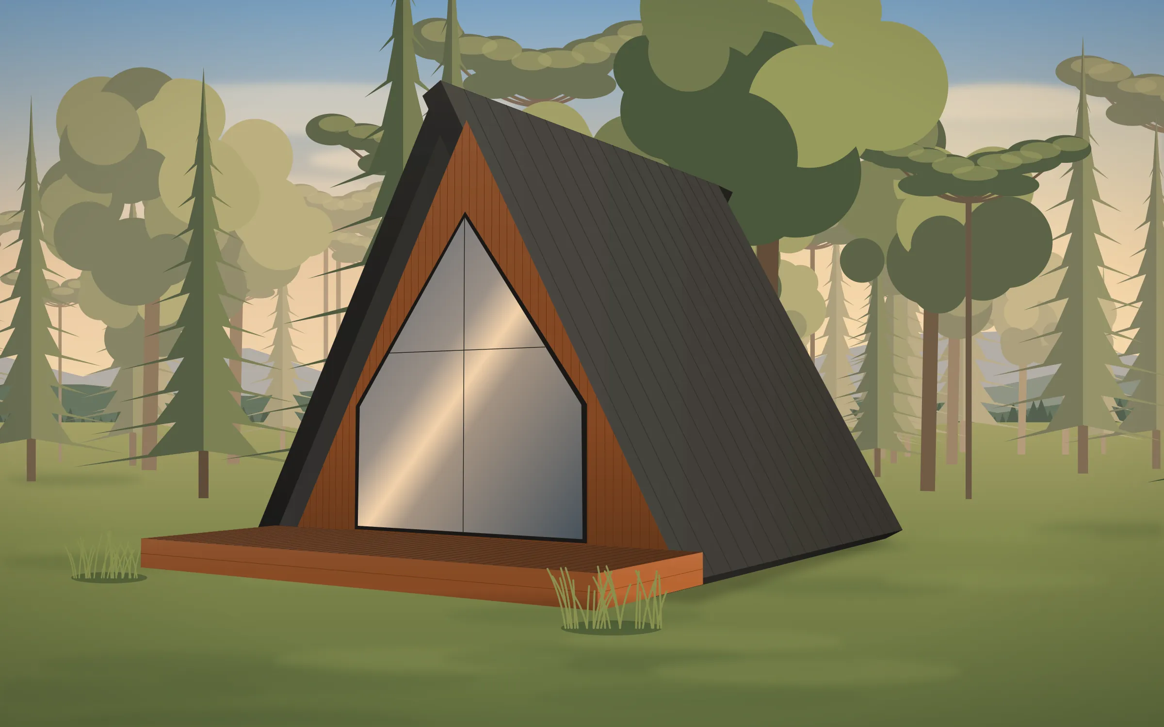 Chalé modular Vale de 25 m² - In House Casas Modulares